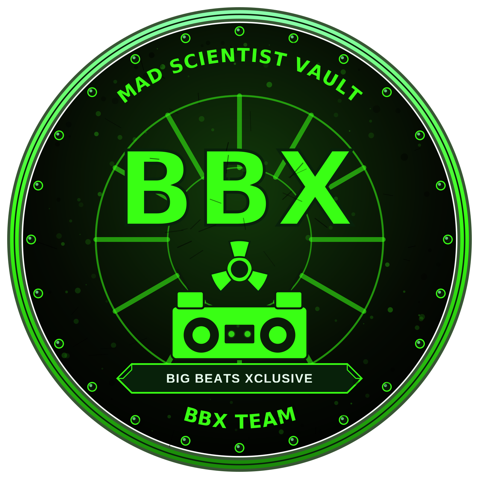 Mad Scientist Vault biohazard stamp